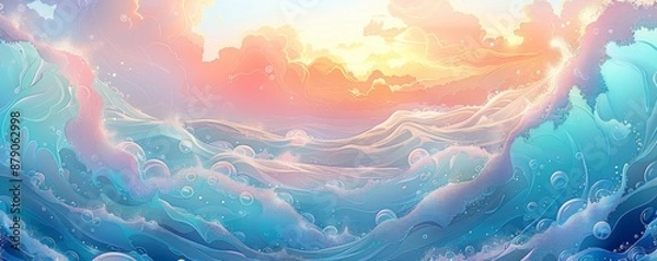 Obraz 海の美しい漫画イラスト