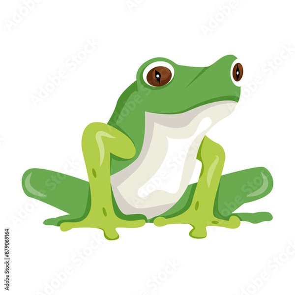 Fototapeta Summer frog icon in flat style 

