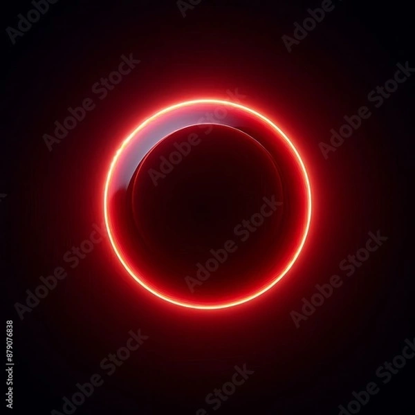 Fototapeta Red abstract circle and smoke glowing isolated black background