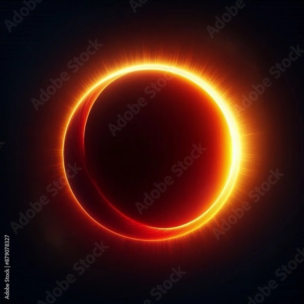 Obraz Abstract circle orange swirls and fiery twirls create a dynamic pattern isolated black background