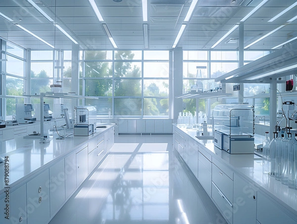 Fototapeta 干净空旷的现代科学实验室