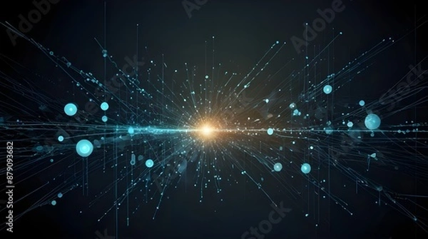 Fototapeta Digital abstract backdround for technological operations, neural networks, AI, data transmission and encryption.generative.ai