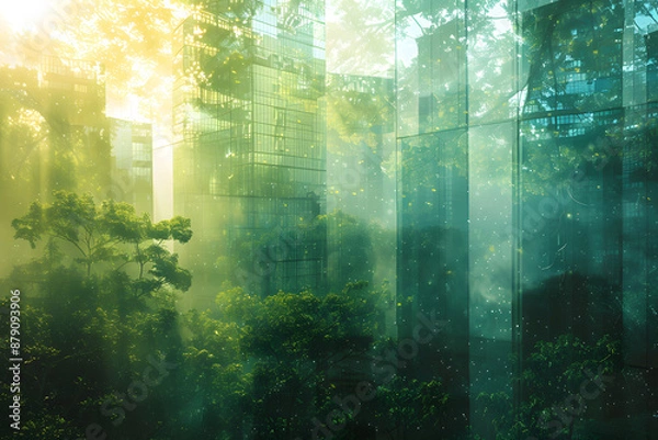 Fototapeta Concept of Net Zero, carbon neutral, and net zero concepts. natural environment. AI Generative
