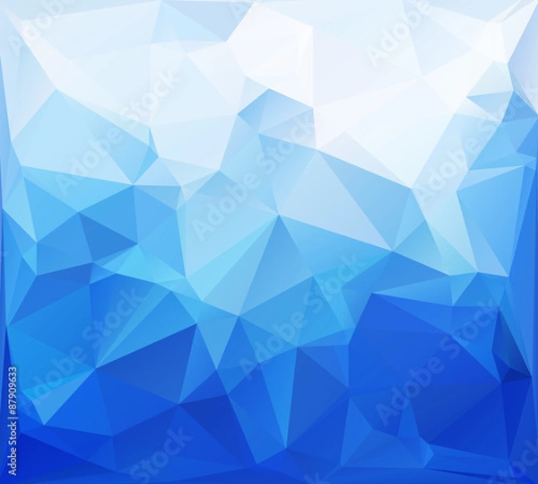 Obraz Blue Polygonal Mosaic Background, Creative Design Templates
