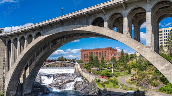 Obraz spokane monroe bridge falls washington
