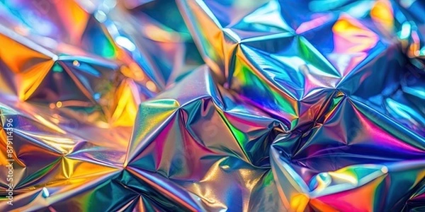 Fototapeta Abstract blur holographic rainbow foil iridescent background, blur, holographic, rainbow, foil, iridescent, abstract