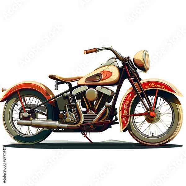 Fototapeta red bicycle isolated on white background.generative ai