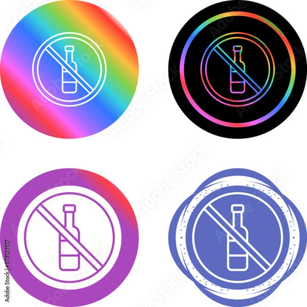 Fototapeta No Alcohol Vector Icon
