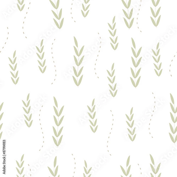 Obraz Seamless green leaves background.