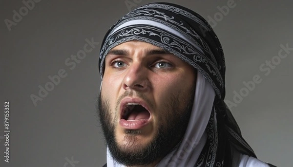 Fototapeta Intense Expression of  Extremism, portrait