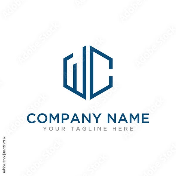 Fototapeta Letter WC Logo Design