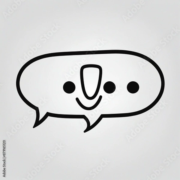 Fototapeta abstract speech bubble icon with smiling mouth