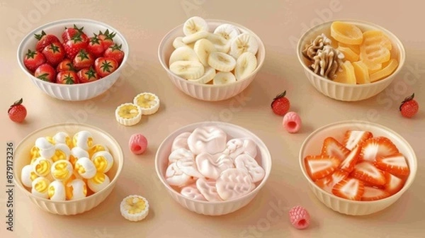 Fototapeta Fresh and Nutritious: Enjoying a Delicious Homemade Fruit Salad as a Healthy Snack Option