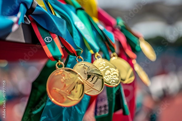 Fototapeta the medals from the Paris 2024 Olympic Games