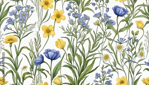 Fototapeta Watercolor botanical illustration 