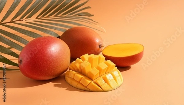 Fototapeta mango cubes fruit 