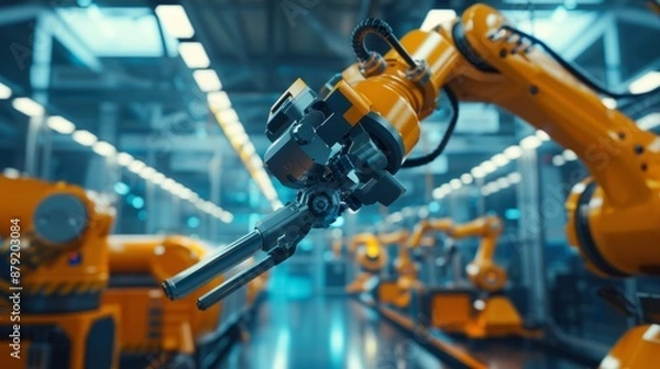 Fototapeta Robotic Arm in Factory