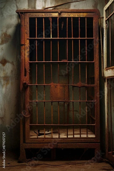 Obraz old window in a wall like an empty cage 