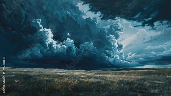 Fototapeta Dramatic Clouds Along a Border