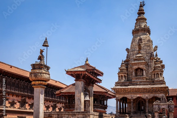 Fototapeta The Palace and Temples of Bhaktapur in Kathmandu Nepal