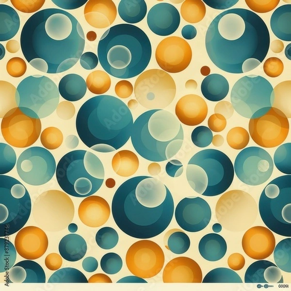 Obraz Abstract Retro Circle Pattern in Teal and Orange