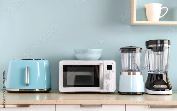 Obraz Retro Styled Kitchen Appliances on Counter