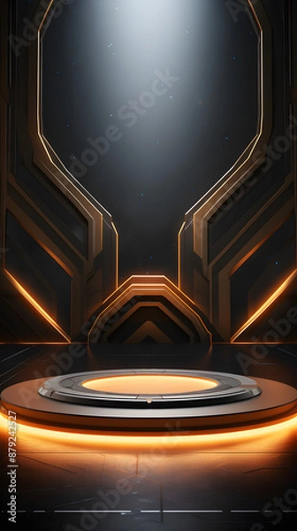 Obraz Digital game product display podium e-commerce graphics poster mobile phone background