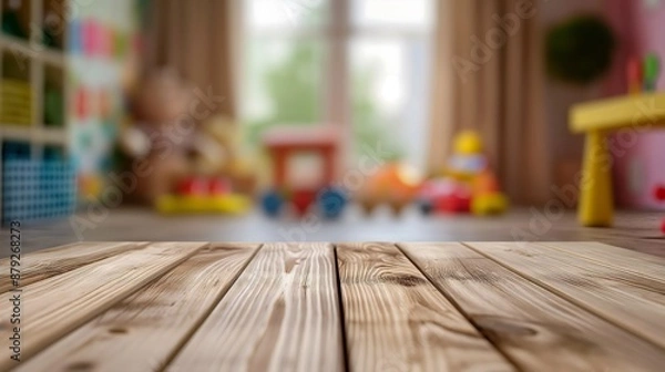 Obraz Wooden board, playroom background