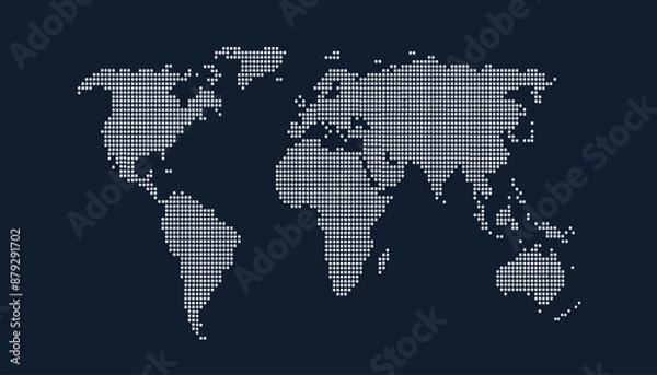 Fototapeta Dotted color world map vector.