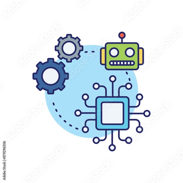 Fototapeta AI Chip vector icon