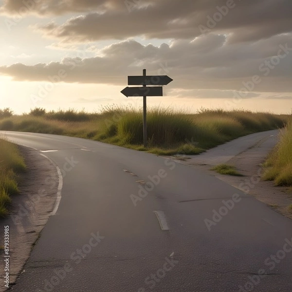 Obraz A sign post for this way or that way, a metaphor for making a life decision.