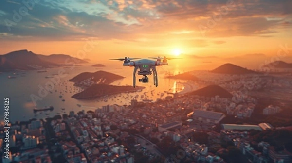 Fototapeta Drones: Deployed as unmanned aerial vehicles for agriculture, logistics, and emergency services such as search and rescue operations, enhancing operational capabilities across multiple domains.
