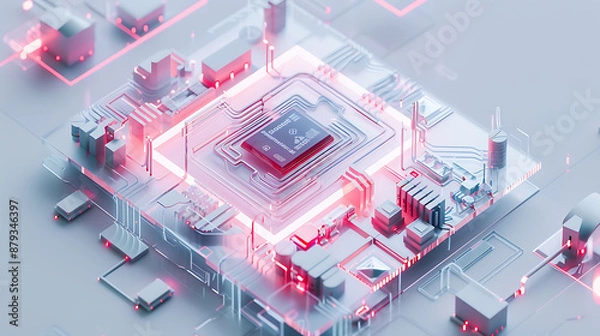 Fototapeta circuit and technology