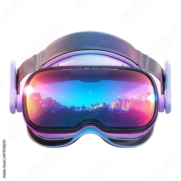 Fototapeta 3D AR VR Headset Icon for Virtual Reality on Transparent Background