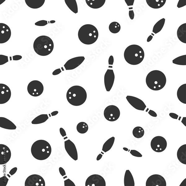Fototapeta seamless pattern with bowling