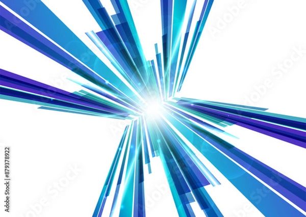 Obraz 青のデジタルサイバーライン背景