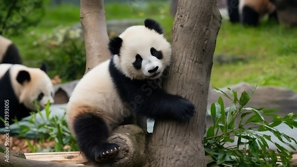 Obraz Giant panda cub wallpaper