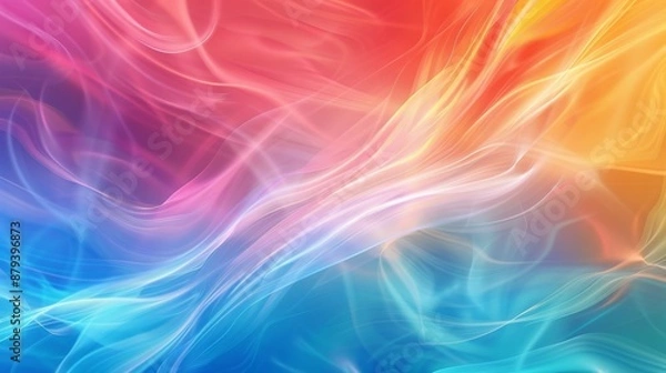 Fototapeta A vibrant, swirling gradient of red, orange, blue, and purple hues creating an abstract, smoky effect.