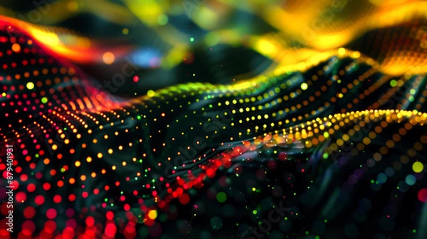 Fototapeta background digital wave for internet or networking, crypto, AI