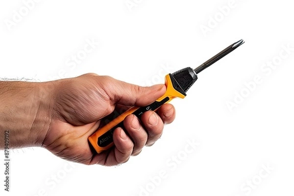 Obraz Person holding a screwdriver in their hand