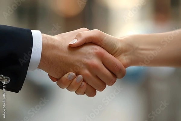Fototapeta Professional Handshake Signifying Agreement and Partnership