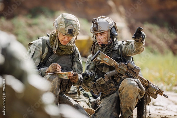 Fototapeta rangers during the military operation