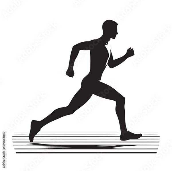 Obraz Running Human Silhouette vector illustration