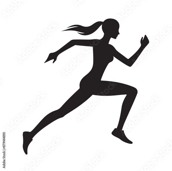 Obraz Running Human Silhouette vector illustration