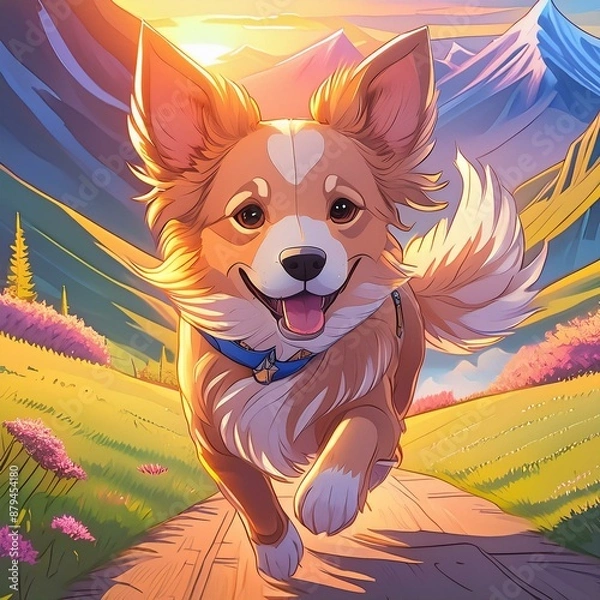 Obraz 夕日に照らされながら駈ける。