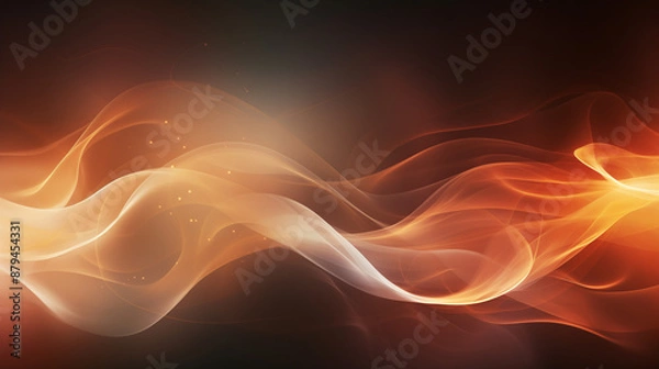 Fototapeta Beautiful, abstract brown and white smoke background, glowing, soothing