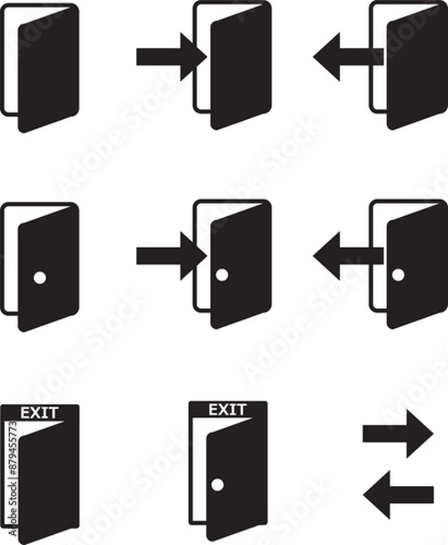 Fototapeta 扉アイコン　出入口　非常口