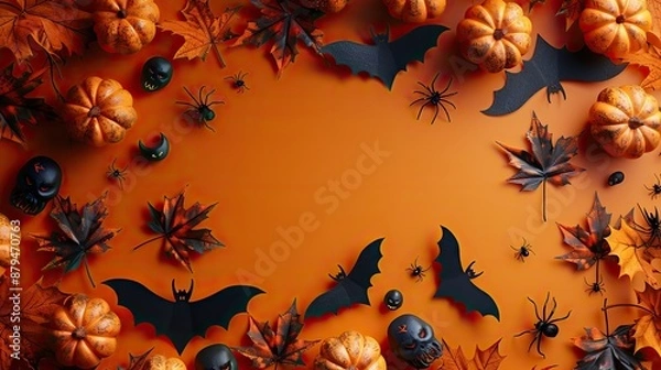 Fototapeta halloween background with pumpkins
