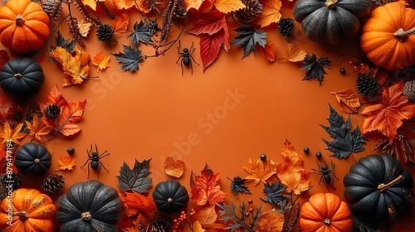 Fototapeta halloween pumpkin frame