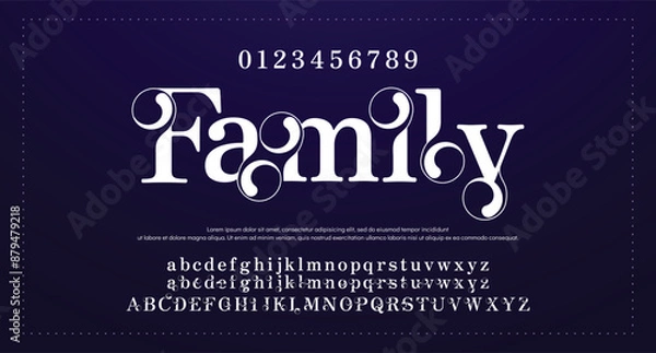 Fototapeta Family Modern Bold Font. Sans Serif Font. Regular Italic Uppercase Lowercase Typography urban style alphabet fonts for fashion, sport, technology, digital, movie, logo design, vector illustration